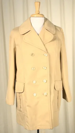 1960s Tan Cotton Peacoat