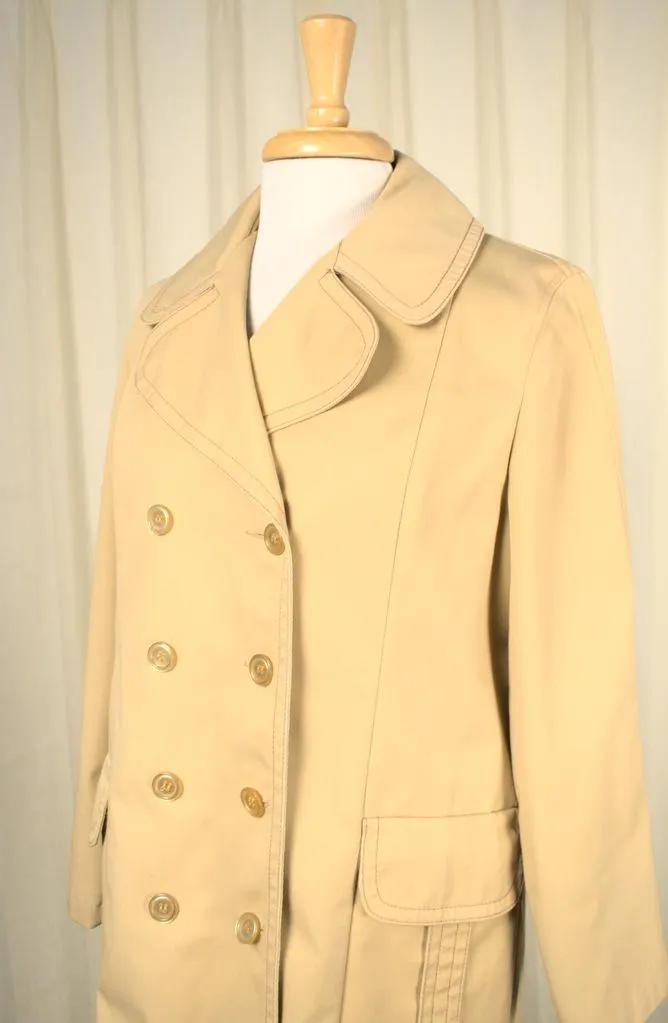 1960s Tan Cotton Peacoat
