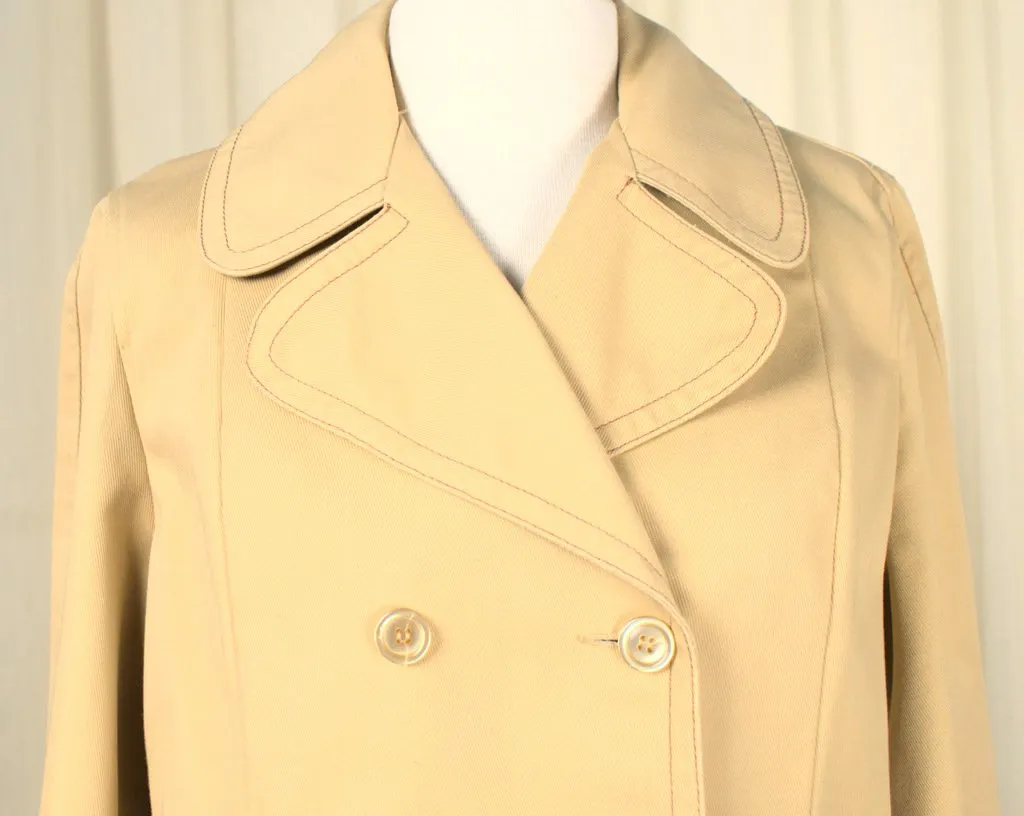 1960s Tan Cotton Peacoat