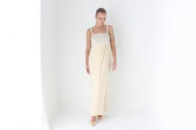 1980s ESCADA COUTURE Beaded Empire Waist Column Gown