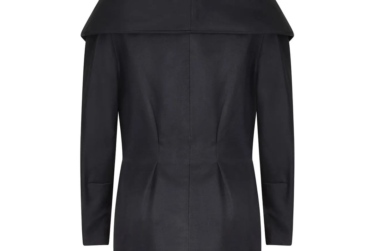 1991 Christian Lacroix Black Dress Jacket with Crystal Buttons