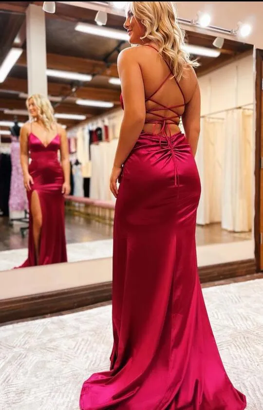 2023 Sexy Mermaid Prom Dresses Long with Slit
