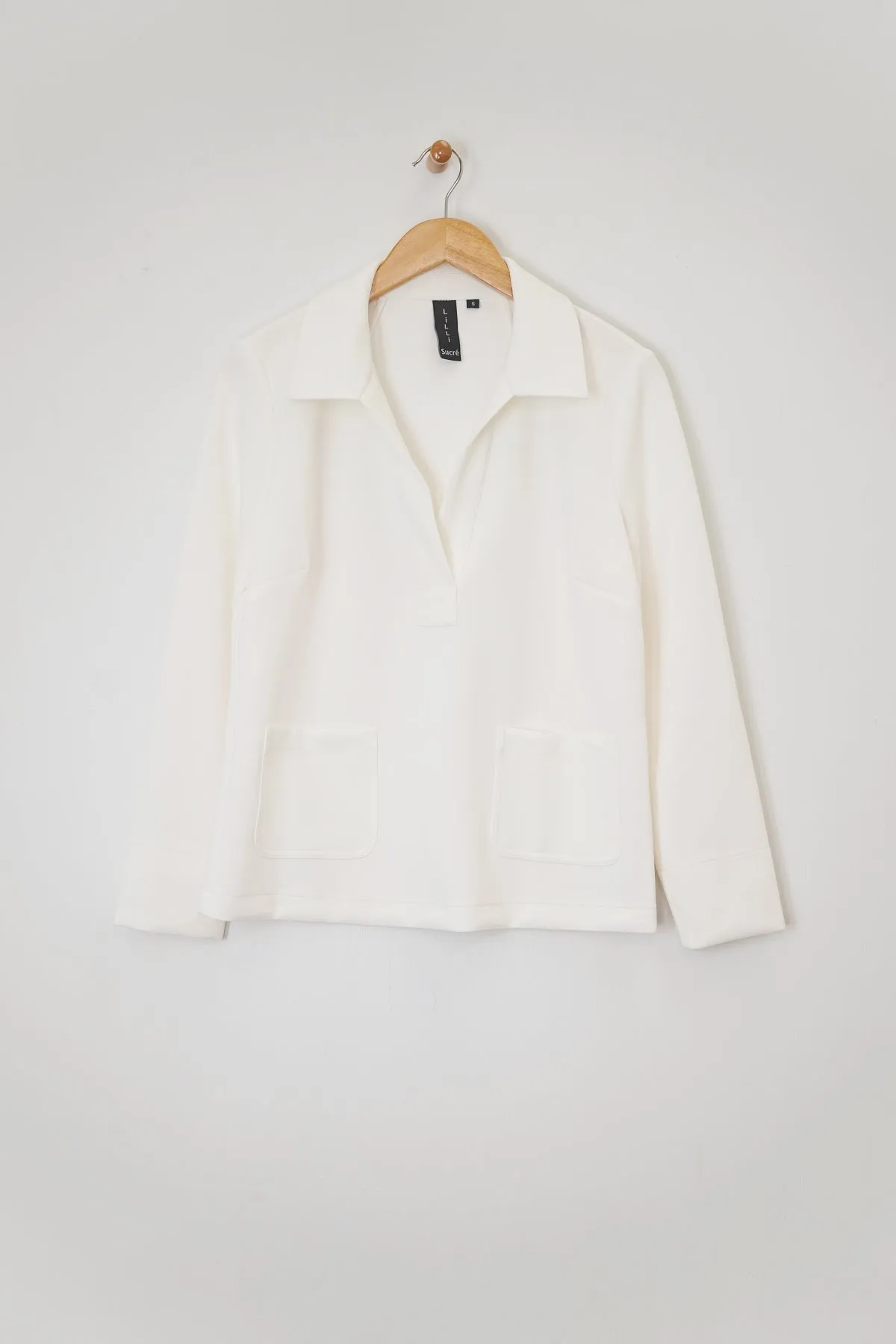 25" Long Sleeve Scuba Crop Polo