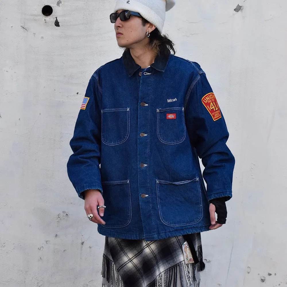 90's Dickies ワッペン！ デニム カバーオール ブランケットライナー 231205