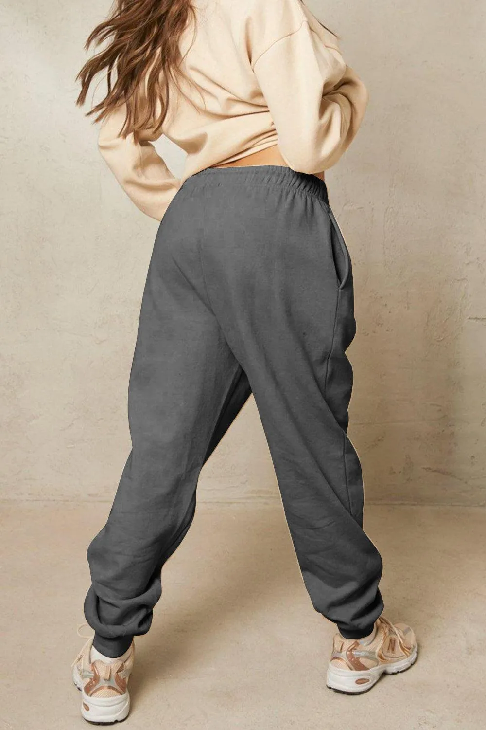 Angel Graphic Elastic Waist Tapered Leg Sweatpants