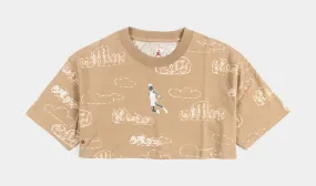 Artist Series by Parker Duncan Cropped Womens Short Sleeve Shirt (Beige)