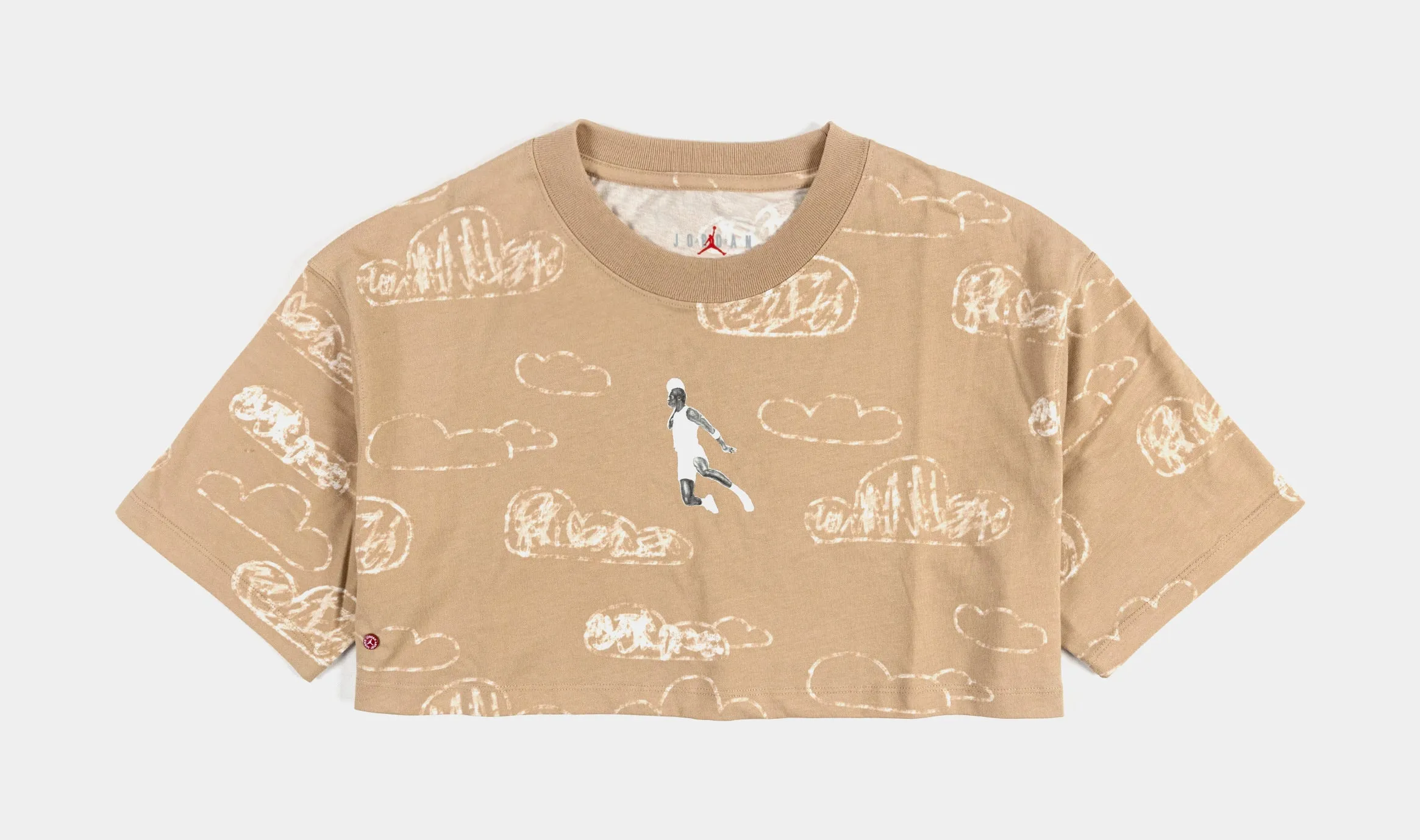 Artist Series by Parker Duncan Cropped Womens Short Sleeve Shirt (Beige)