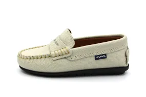 Atlanta Mocassin  Natural Pebbled Penny Loafer BS19