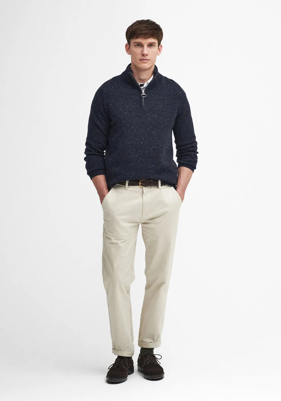 Barbour Men’s Tainsbury Half Zip Knitted Jumper, Navy