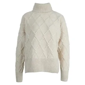 Barbour Perch Ladies Roll Neck Jumper - Oatmeal