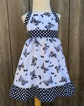 Black White Butterfly Jumper Dress