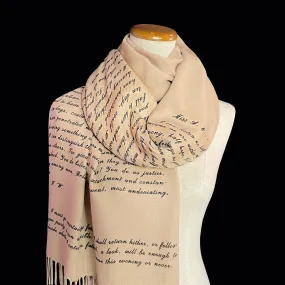 Captain Wentworth's letter to Anne Elliot from Persuasion by Jane Austen Shawl Scarf Wrap. Love letter, Book scarf, Jane Austen Gift.