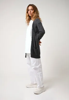 Cardigan Col V Cimet - Anthracite Chiné - 100% Cachemire 2 Fils - Femme
