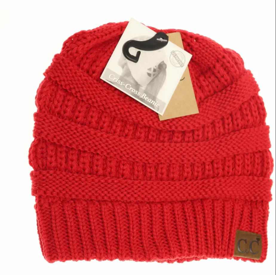 CC Beanie - Criss-Cross Knit Beanie