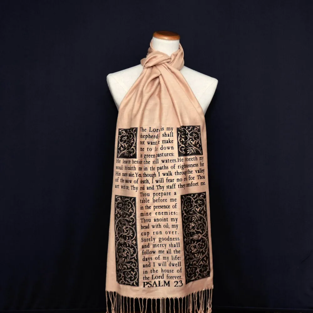 Christian Bible Verse Scarf (Psalm 23 and The Beatitudes )
