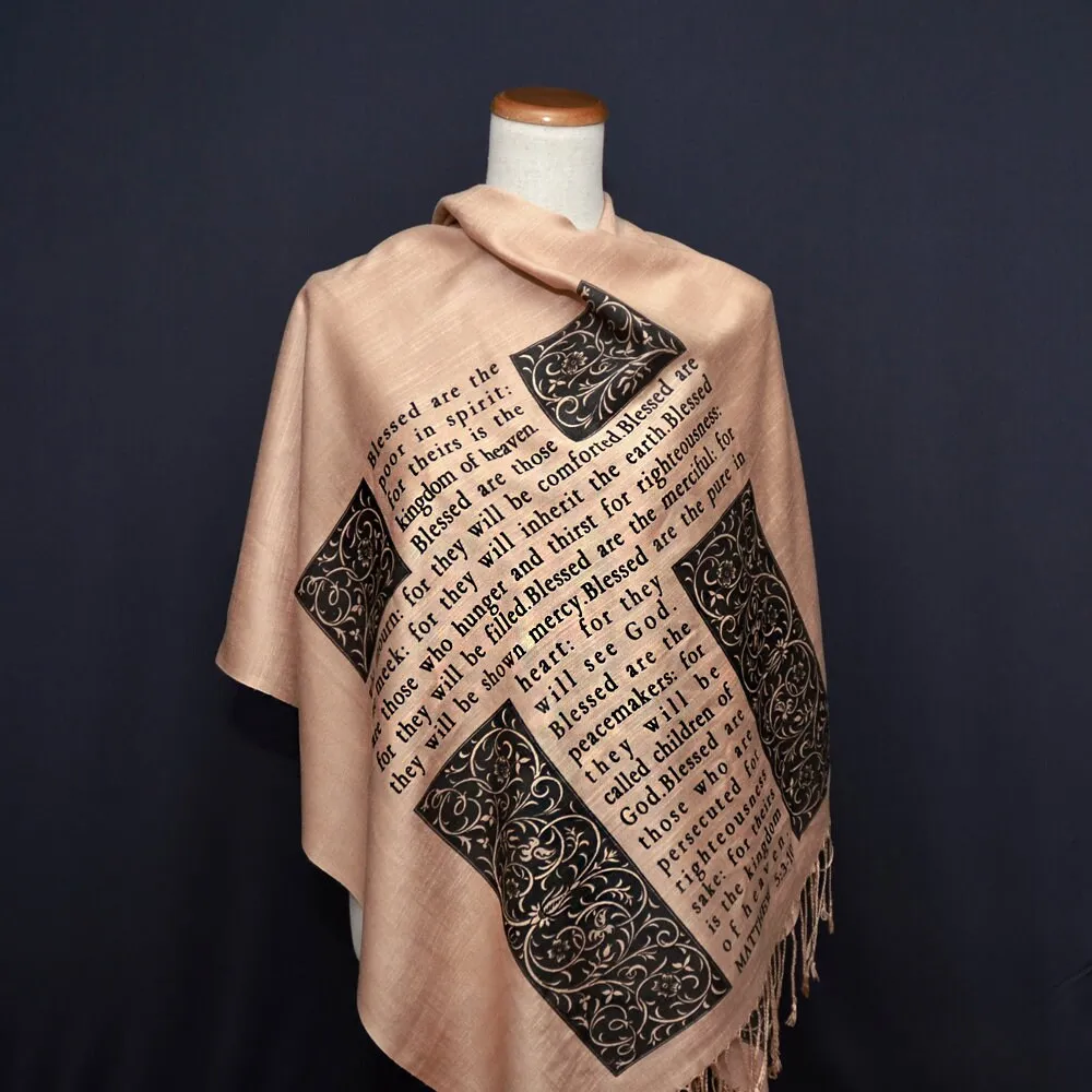 Christian Bible Verse Scarf (Psalm 23 and The Beatitudes )