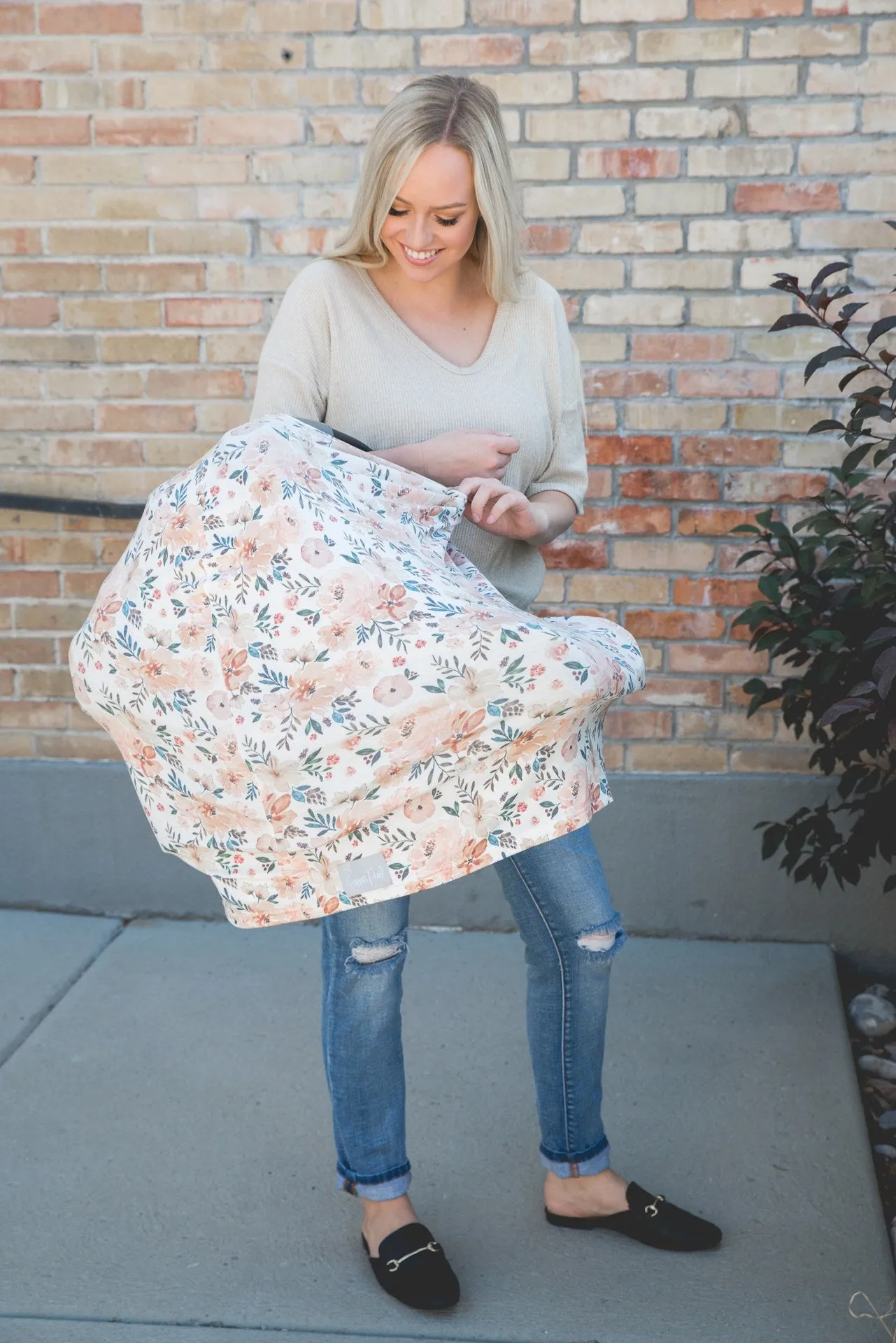 Copper Pearl Knit Car Seat Cover / Autumn