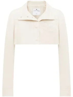 COURRÉGES WOMEN Vinyl Iconic Cropped Jacket Off-White