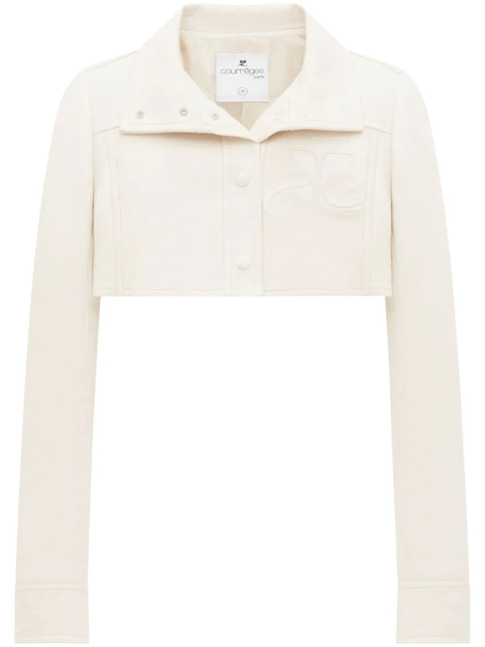 COURRÉGES WOMEN Vinyl Iconic Cropped Jacket Off-White