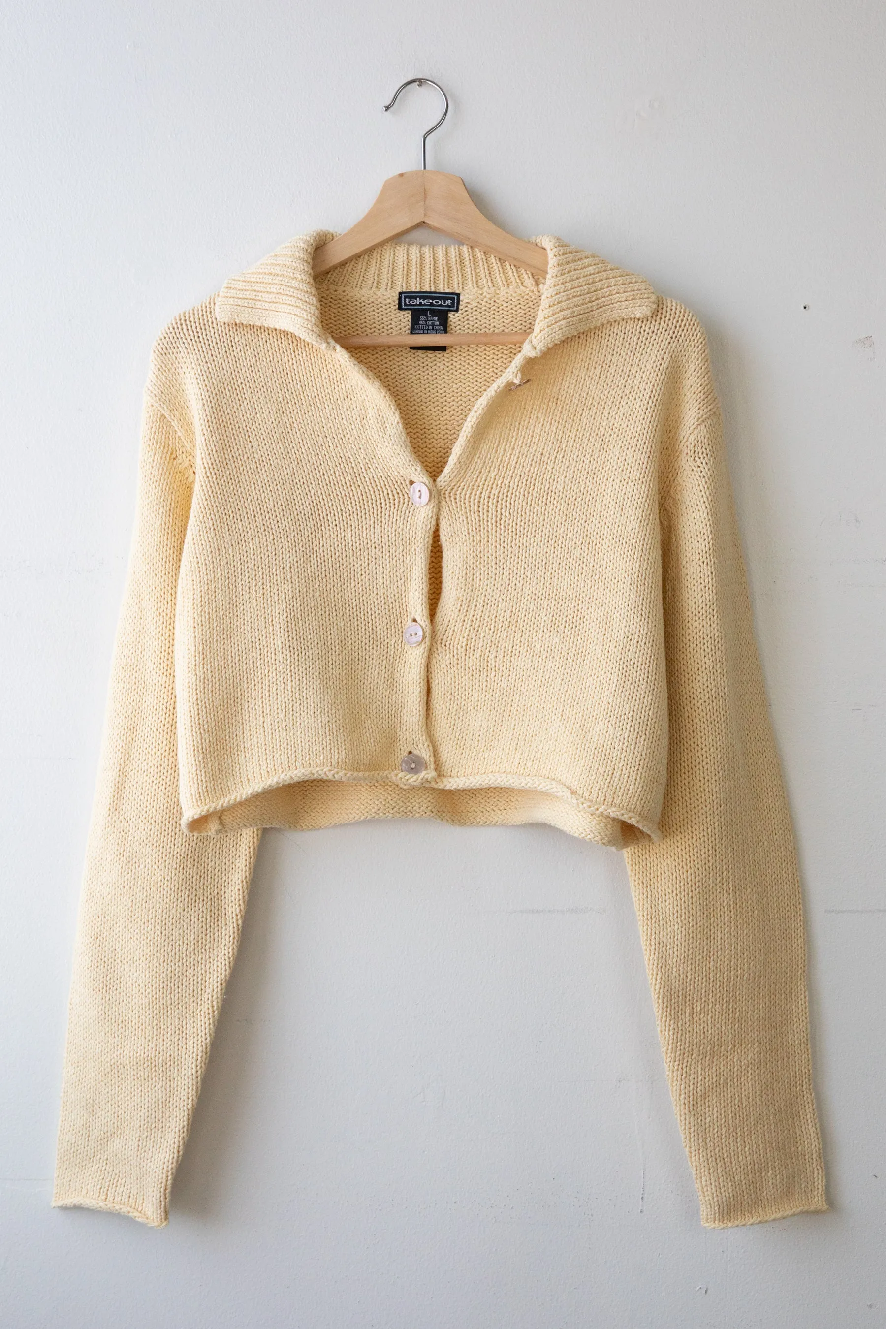 Creme Takeout Cropped Cardigan