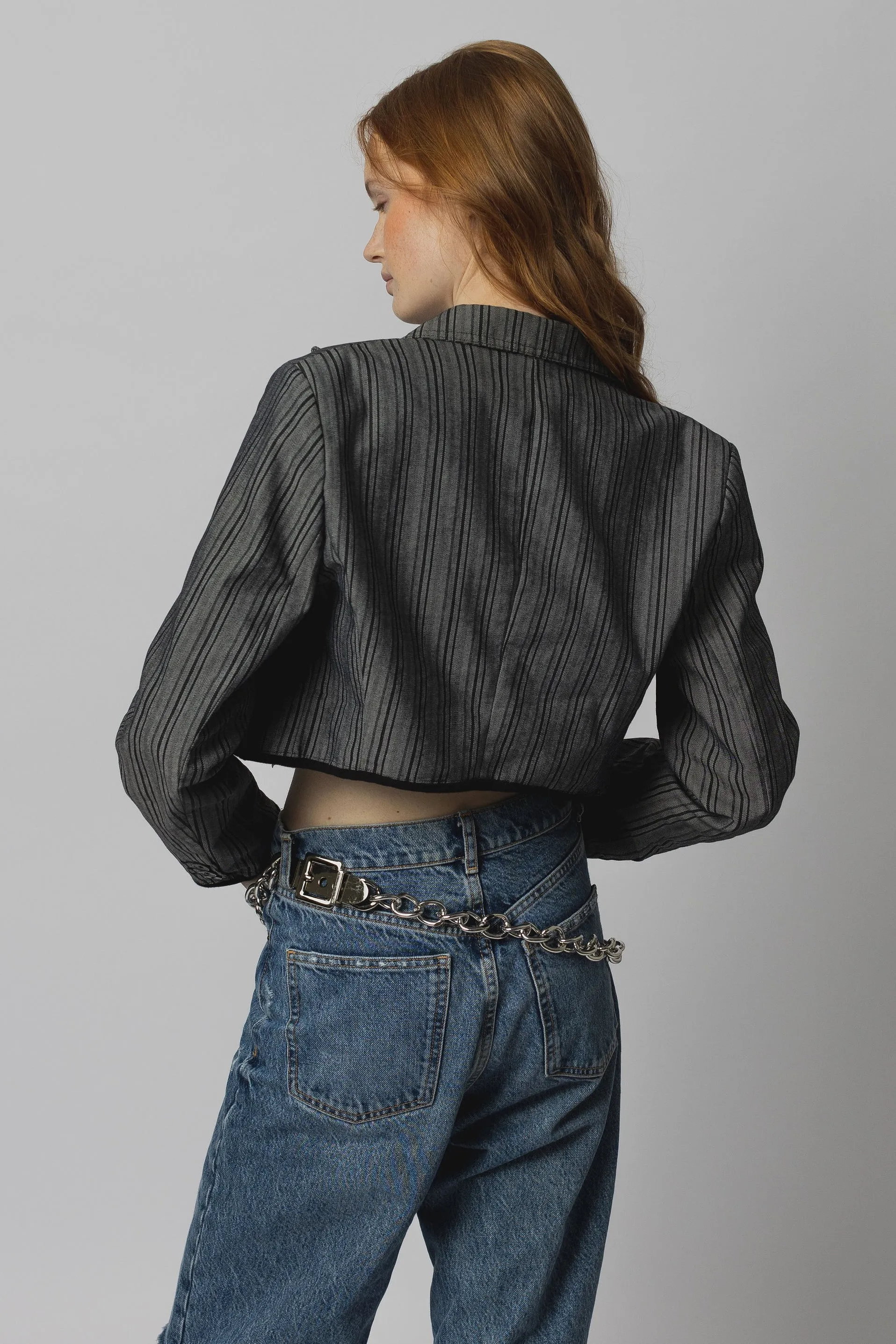 CROPPED BLAZER grey