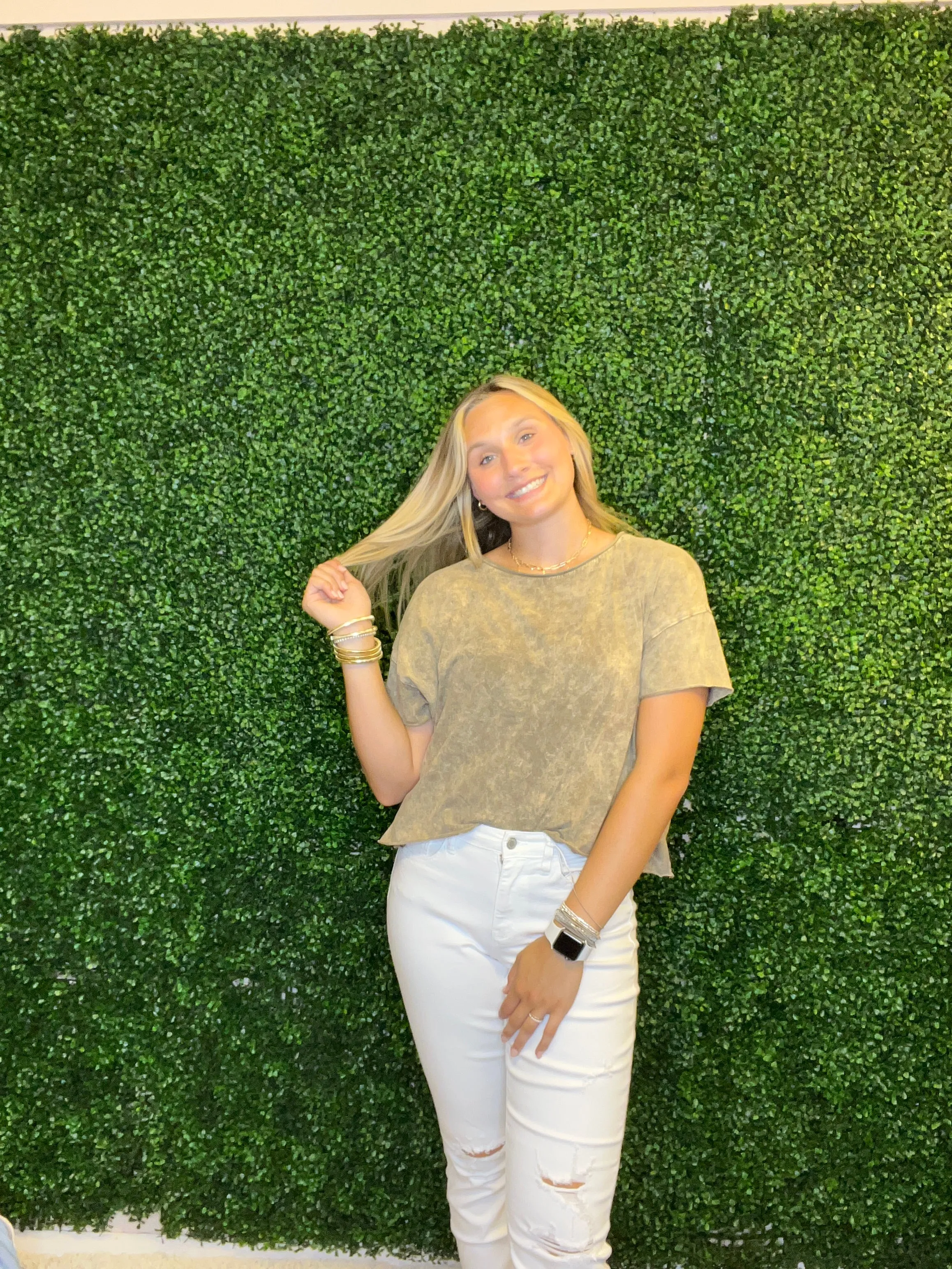 Cropped Fit Check Tee