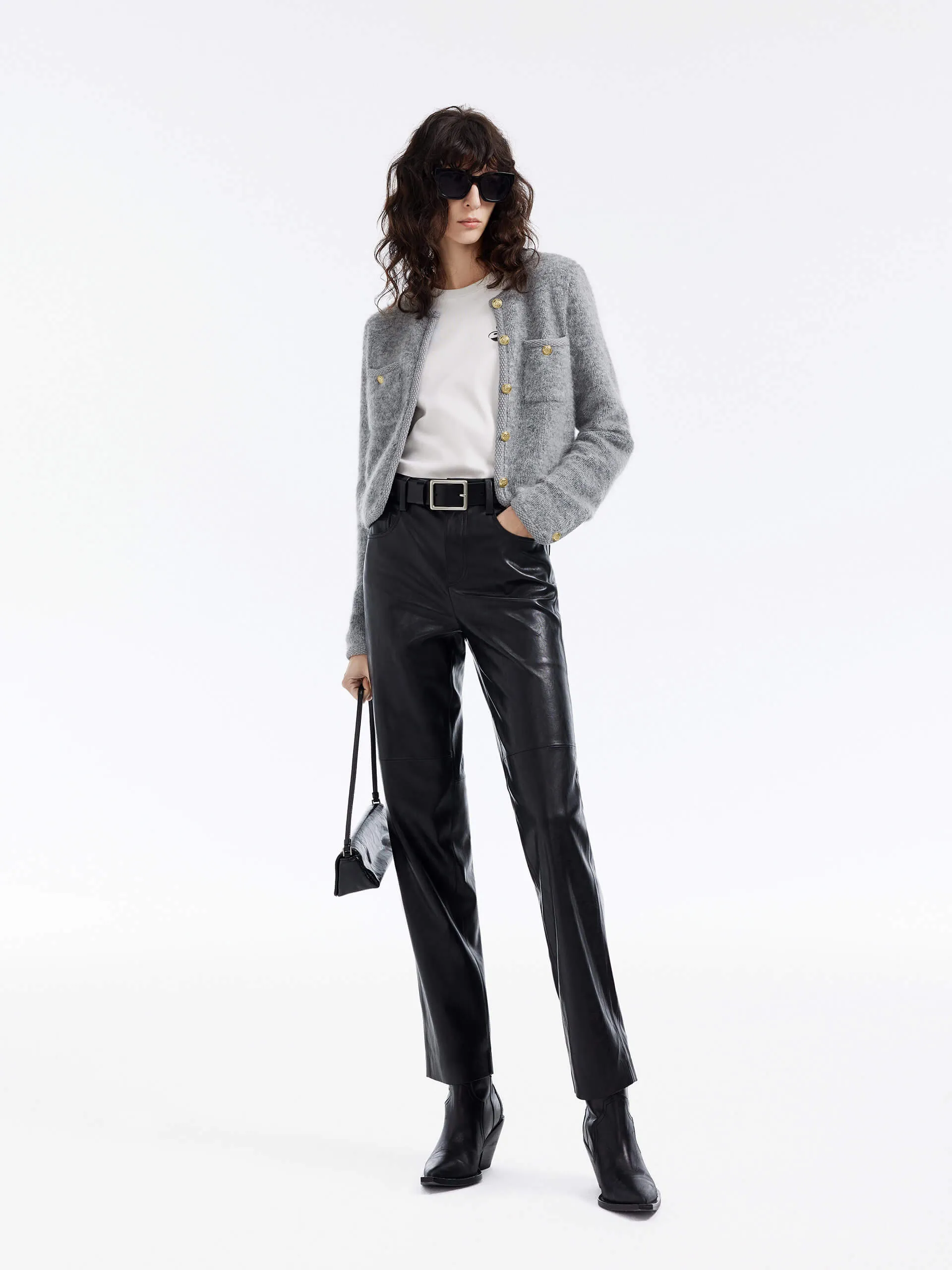 Cropped Fuzzy Cardigan