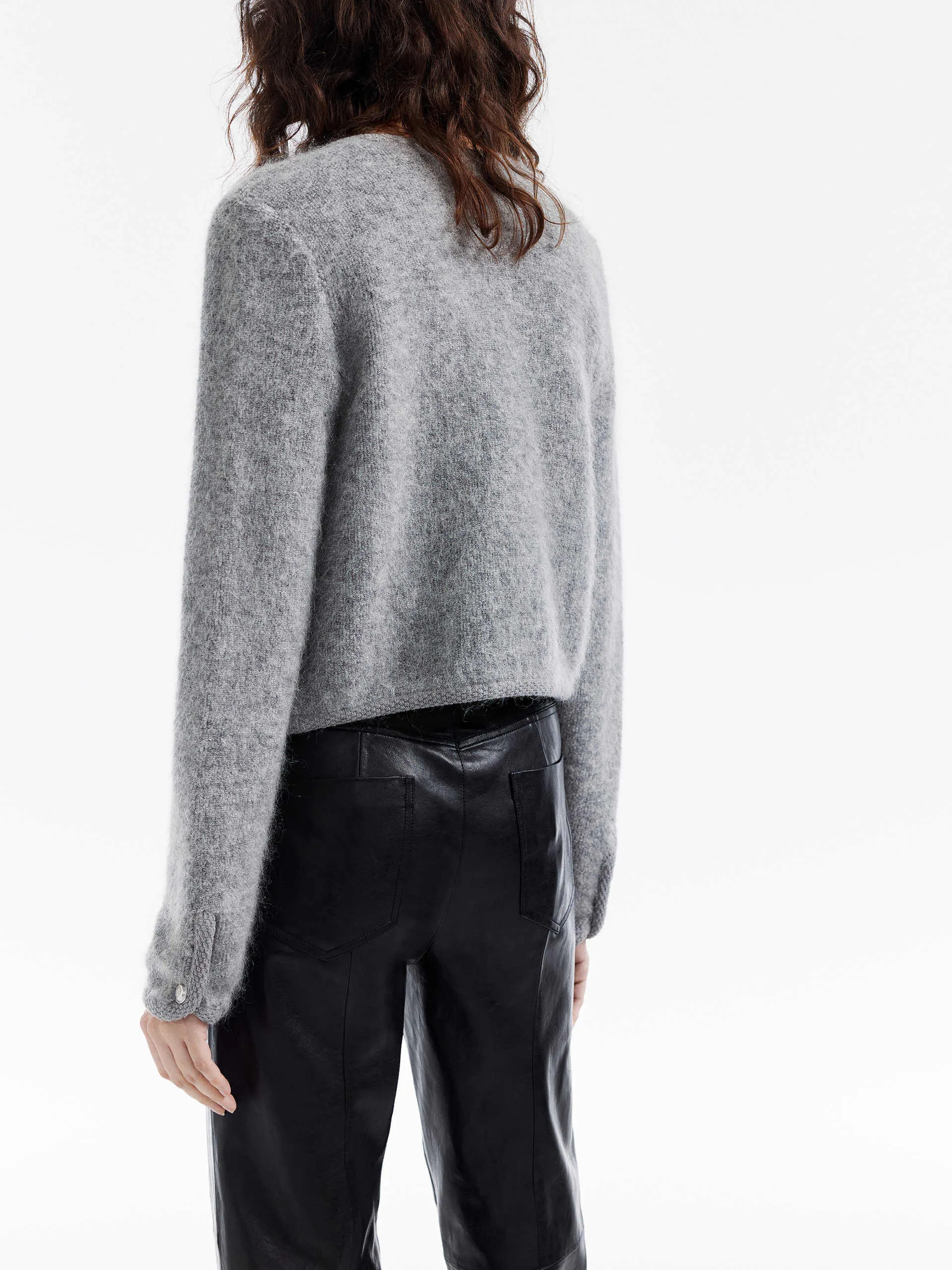 Cropped Fuzzy Cardigan