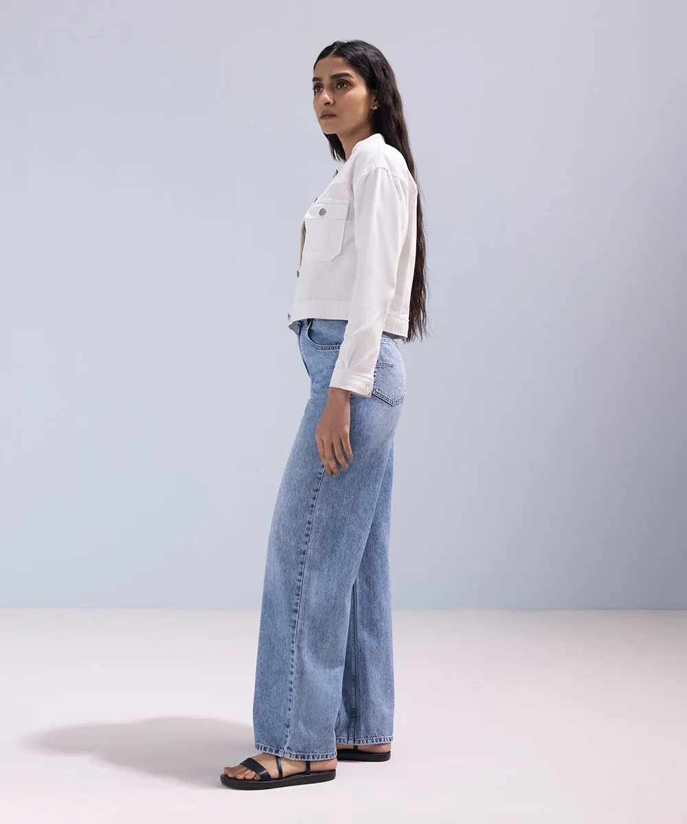Cropped Twill Jacket
