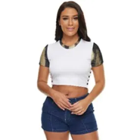 Custom Side Button Cropped Tee