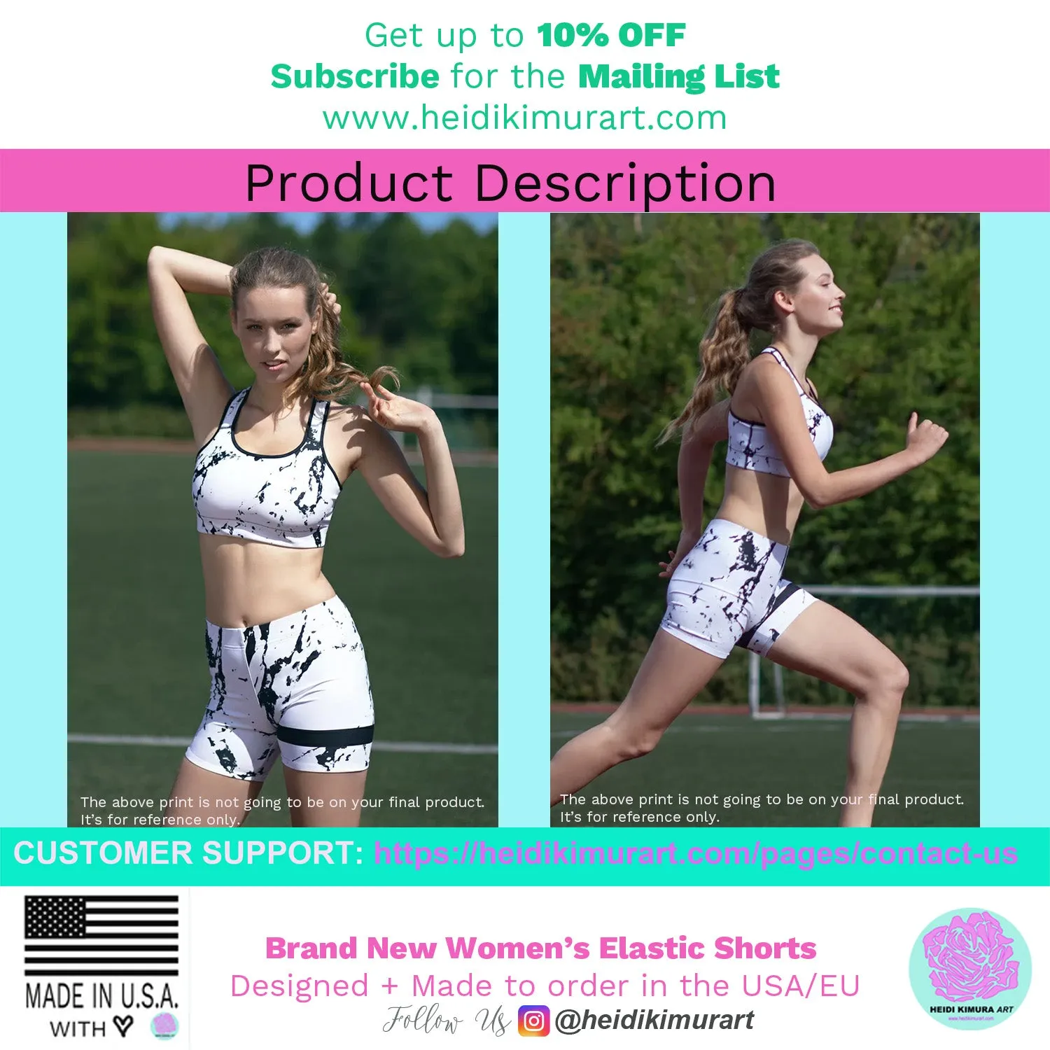 Dark Green Plaid Print Shorts, Women's Tartan Printed Yoga Short Tights - Made in USA/EU