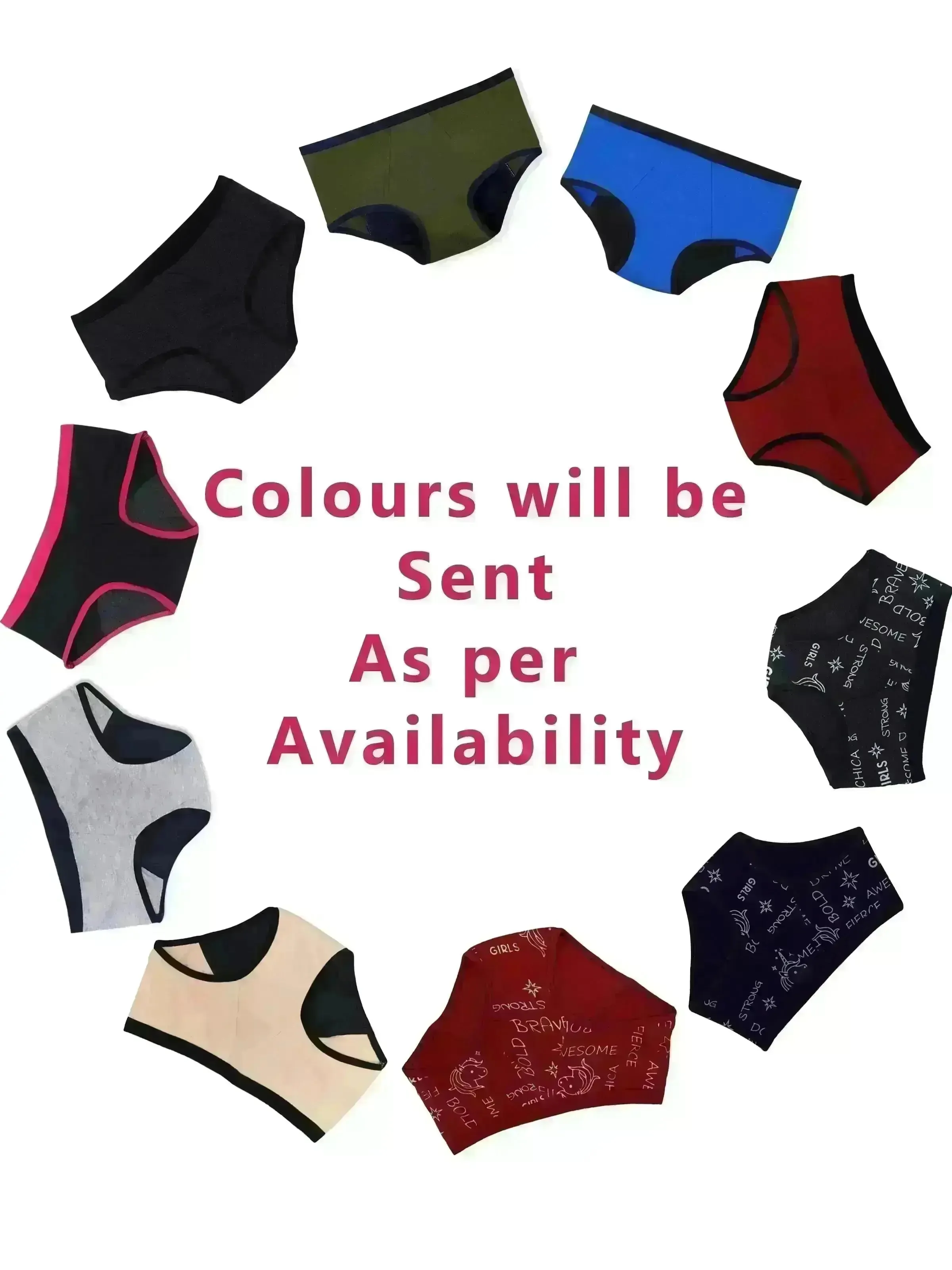 D'chica Eco-friendly Anti-Microbial Lining Period Panties - Maroon & Rainbow Print, PFOS PFAS Free Pack-of-2