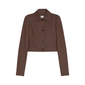 Denim-effect cropped jacket