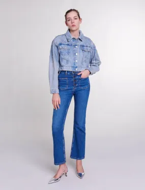 Denim jacket with rhinestones