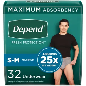 Depend Fresh Protection Adult Incontinence Underwear for Men