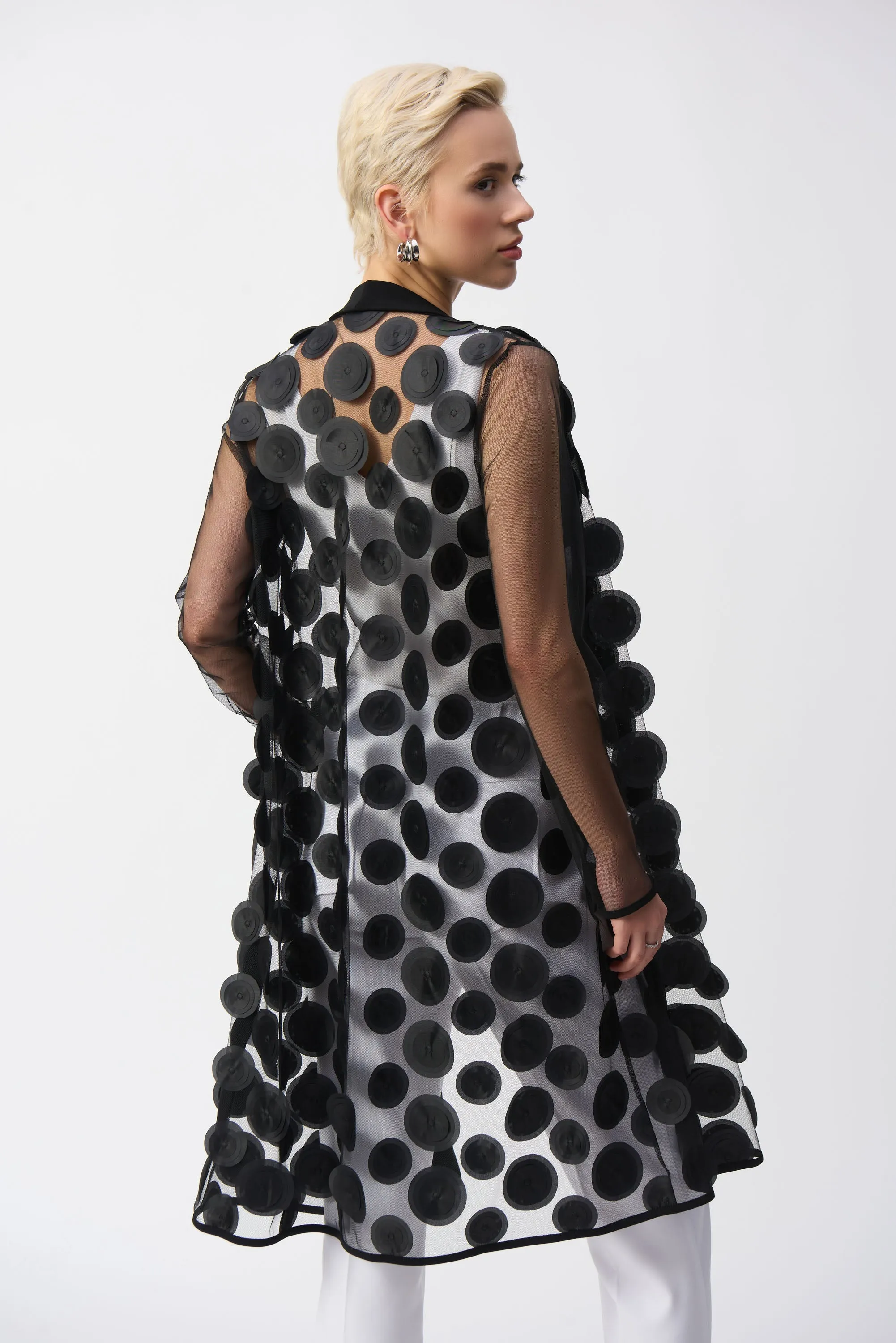 DOT APPLIQUE MESH CARDIGAN