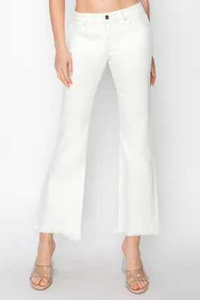 Full Size Tummy Control Crop Flare Step Hem Pants
