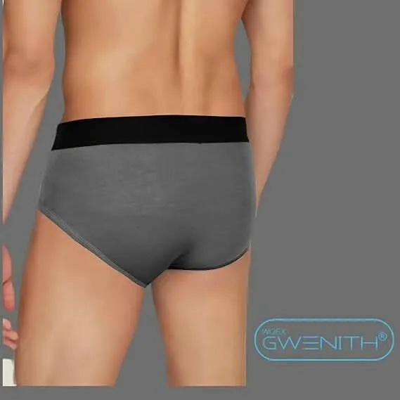 Gwenith Premium Men’s Underwear Briefs with Supportive Pouch & Anti-Bacterial (Pack of 5)