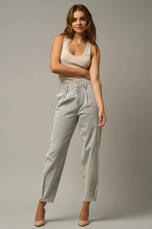 High Waist Balloon Ankle Jeans