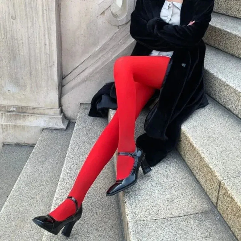 Hollyberry- the Berry Red Semi-Opaque Tights