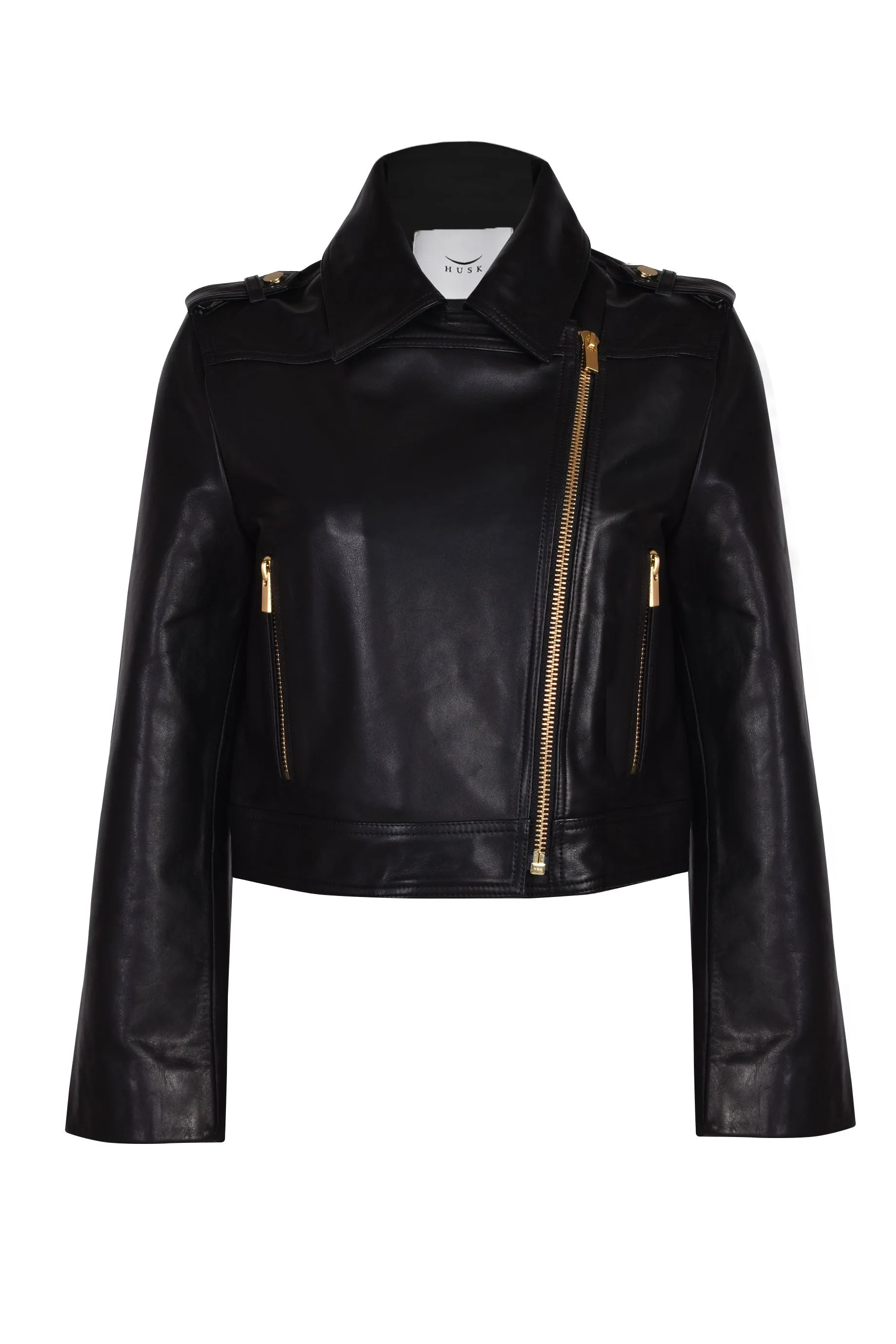 Husk LEATHER JKT - Black