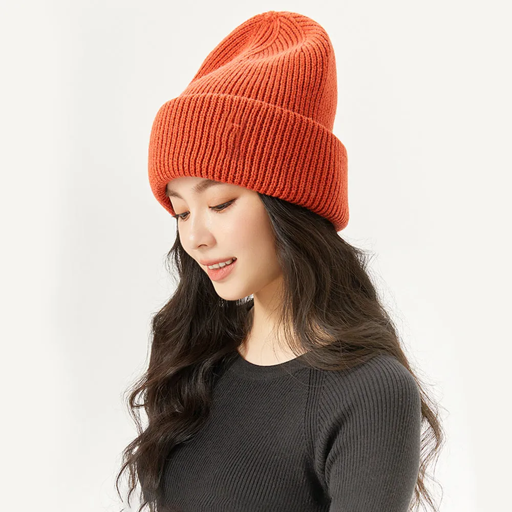 Japan Stock Women's Winter Lock-Tec Sheep Wool Heated Kint Hat