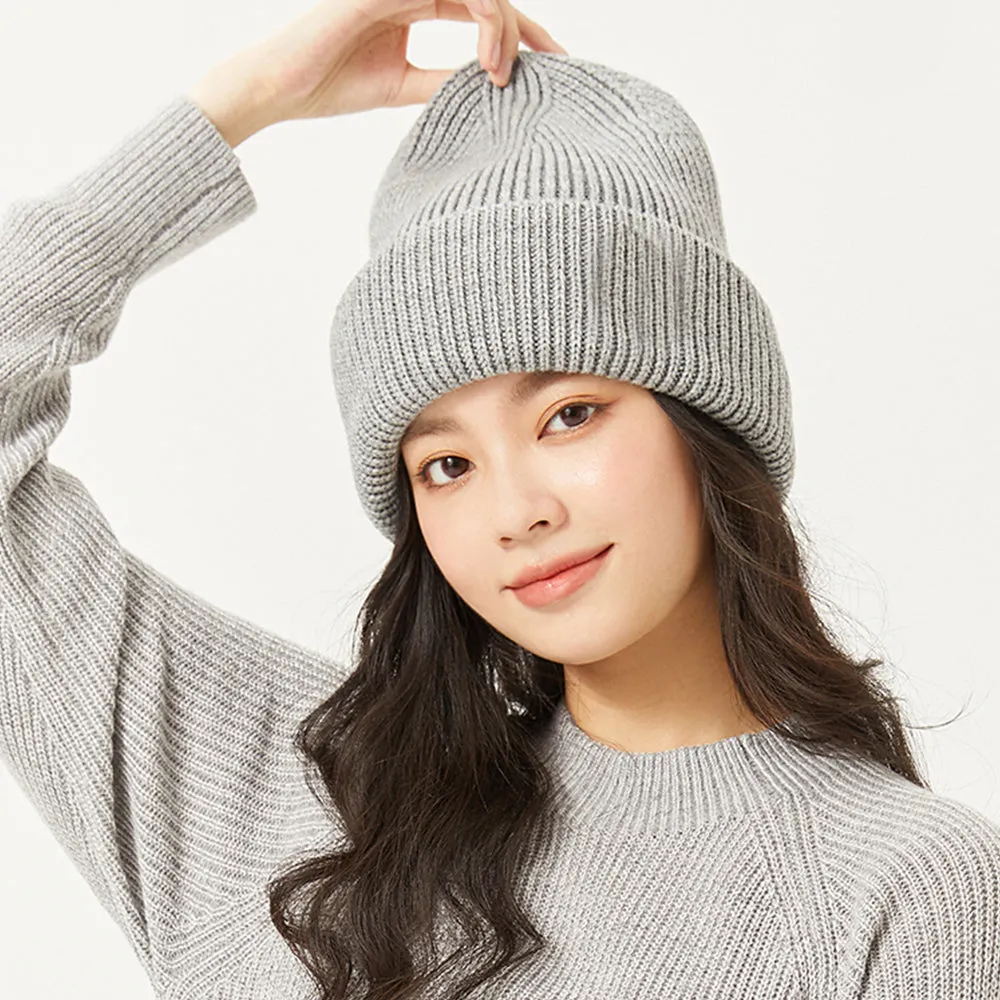 Japan Stock Women's Winter Lock-Tec Sheep Wool Heated Kint Hat