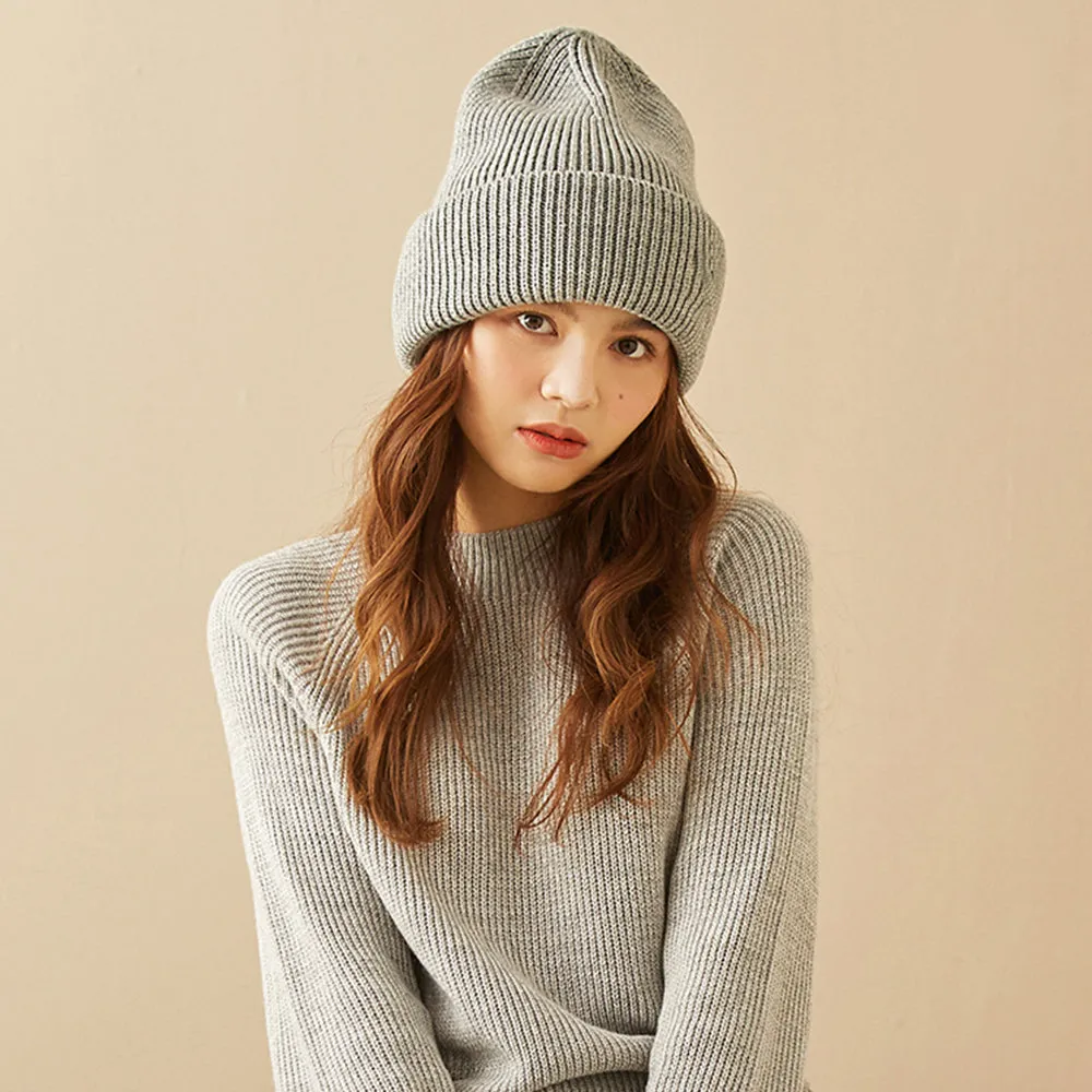 Japan Stock Women's Winter Lock-Tec Sheep Wool Heated Kint Hat