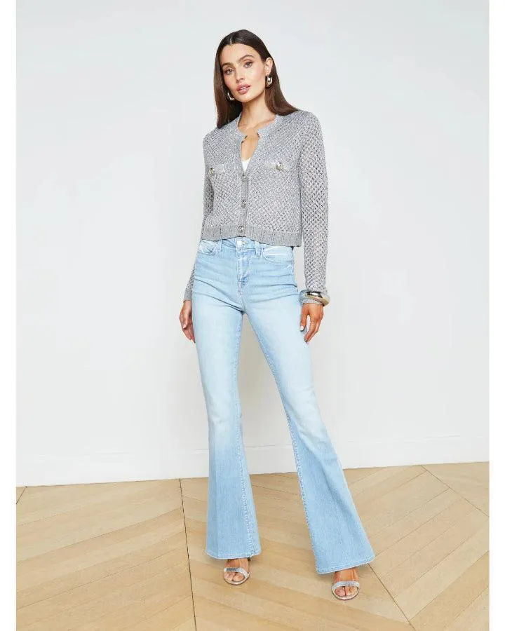 L'Agence Blanca Sequin Crop Cardigan