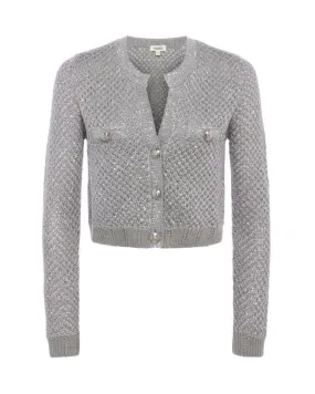 L'Agence Blanca Sequin Crop Cardigan