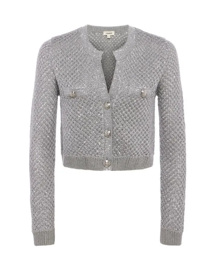 L'Agence Blanca Sequin Crop Cardigan