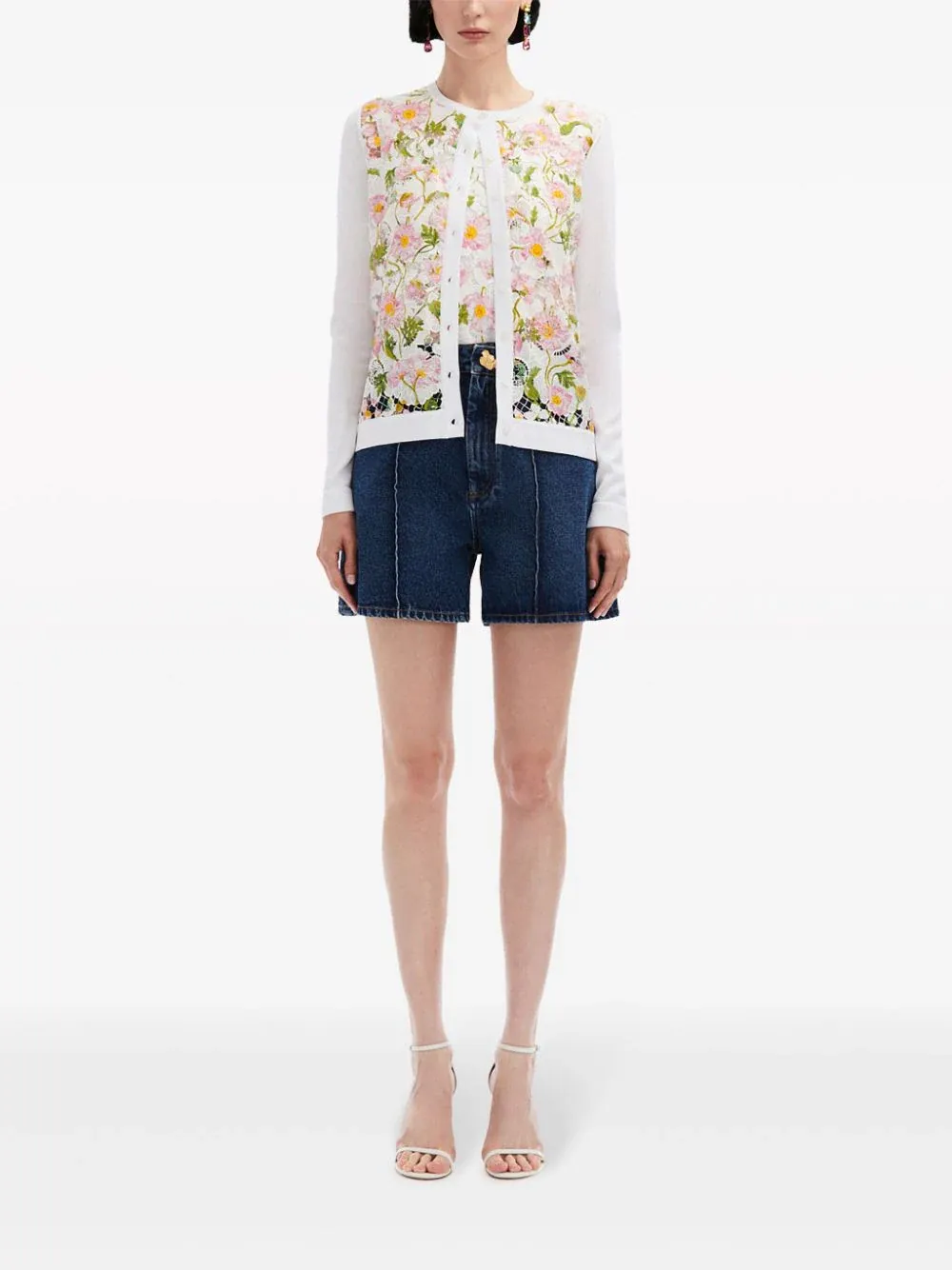 Long Sleeve Printed Mixed Cardigan