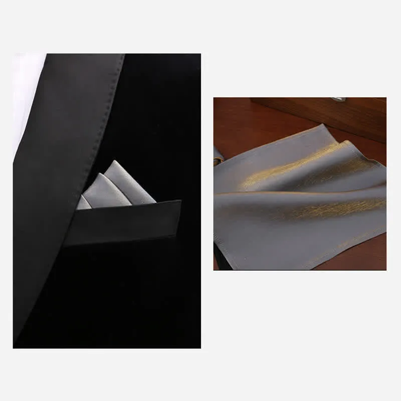 Men's Shining Gray Unique Folded Shape Bow Tie