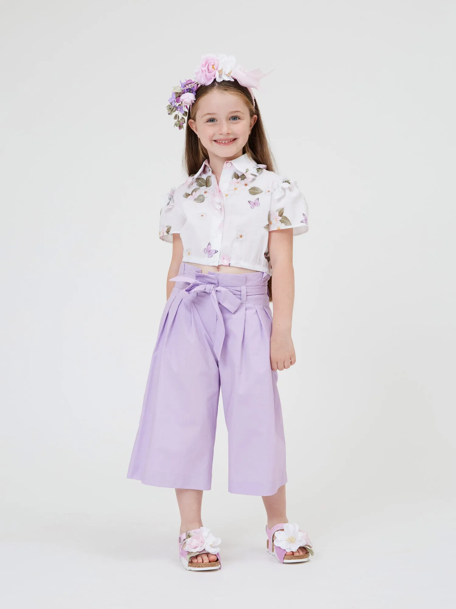 Monnalisa shirt with a bouquet print